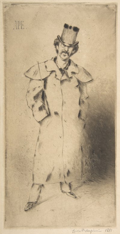 Retrato de Whistler, 1881. de Carlo Pellegrini