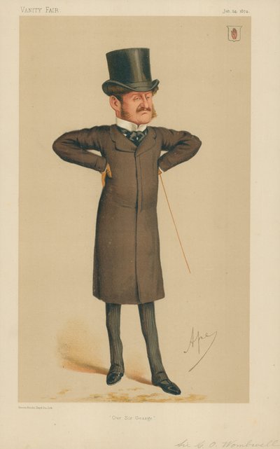 Sir George Orby Wombwell, Nosso Senhor Engrenagem, 24 de janeiro de 1874, desenho animado da Vanity Fair de Carlo Pellegrini