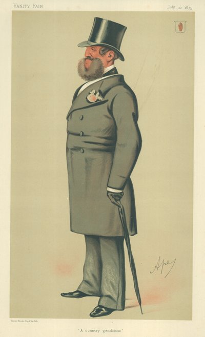Sir Henry Josias Stracey, cavalheiro de um país, 10 de julho de 1875, desenho animado da Vanity Fair de Carlo Pellegrini