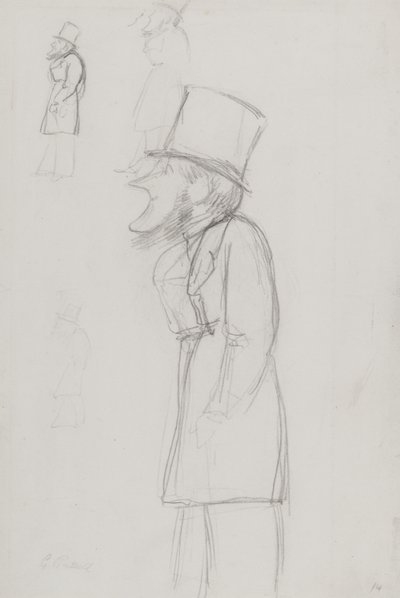 Esboço para uma caricatura, possivelmente de G. Russell de Carlo Pellegrini
