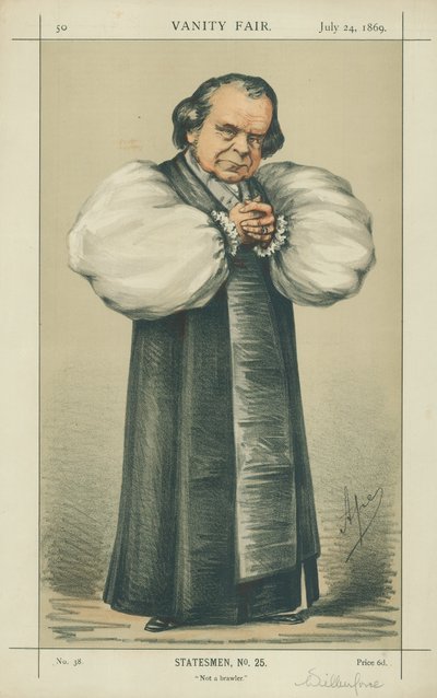 O bispo de Oxford, não um brawler, 24 de julho de 1869, cartoon Vanity Fair de Carlo Pellegrini