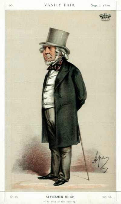 O fresco da noite, Lord Houghton, poeta e político inglês, 1870. de Carlo Pellegrini