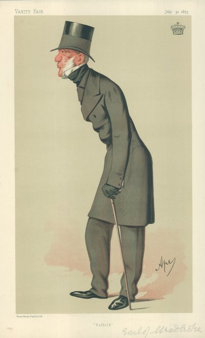 O conde de Stradbroke, Suffolk, 31 de julho de 1875, cartoon Vanity Fair de Carlo Pellegrini
