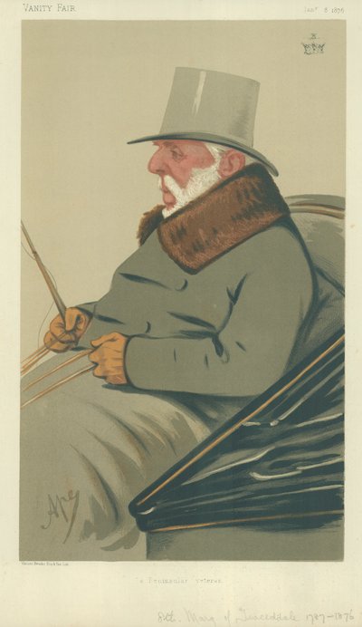 O marquês de Tweddale, um veterano de Penninsular, 8 de janeiro de 1876, desenhos animados de Vanity Fair de Carlo Pellegrini
