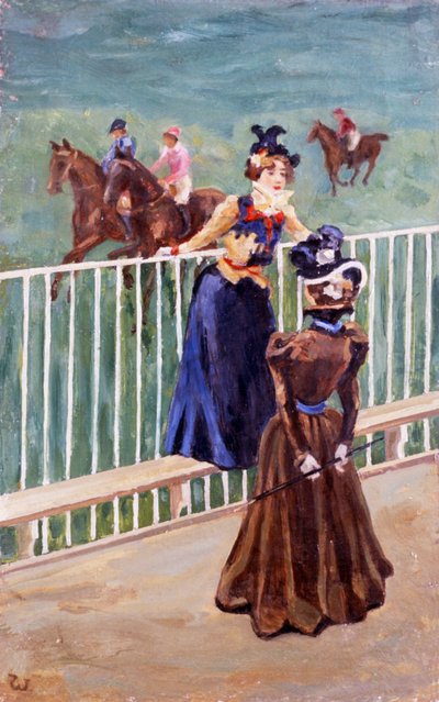 Paris, no percurso da corrida, por Carlo Wostry (1865-1943), óleo sobre tela, 55x35 cm de Carlo Wostry