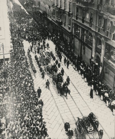 Funerais dos Arquiduques Franz Ferdinand da Áustria e sua esposa foram mortos em Sarajevo em 28 de julho de Carlo Wulz
