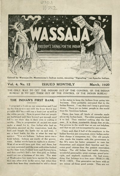 Edição de Wassaja, Vol. 4, No. 12 de Carlos Montezuma