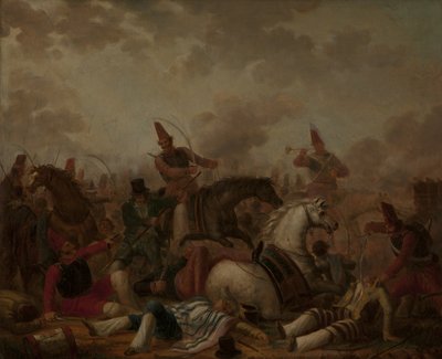 Combate de cavalaria na época de Rosas de Carlos Morel