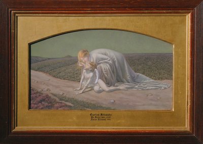 A esperança faz crescer o amor ferido (lápis e aguarela sobre papel) de Carlos Schwabe