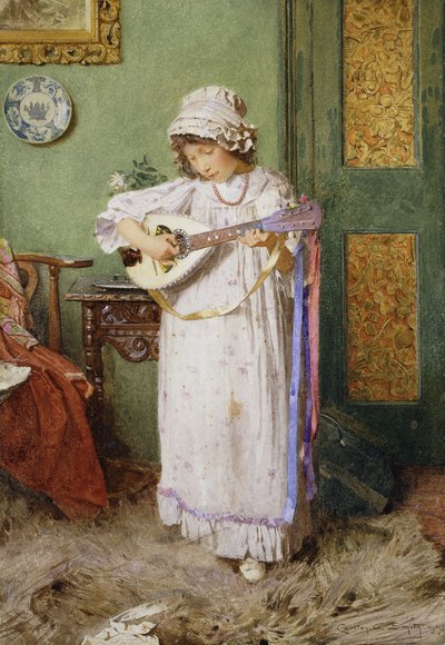 Uma garota tocando um bandolim de Carlton Alfred Smith
