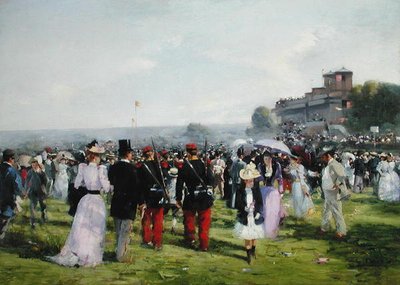 O Fim das Raças em Auteuil, c.1893 (óleo sobre tela) de Carlton Alfred Smith