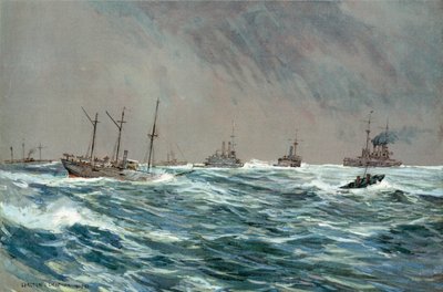 Os navios de guerra dos Estados Unidos em um tempo de sopro-Squally fora da costa cubana de Carlton Theodore Chapman