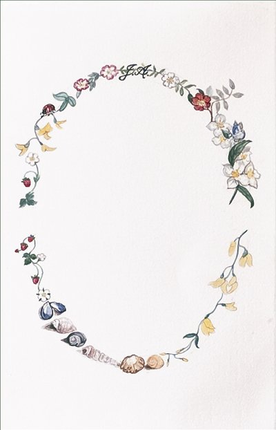 Jane Austen Garland, 2008 (wc e lápis sobre papel) de Caroline Hervey Bathurst