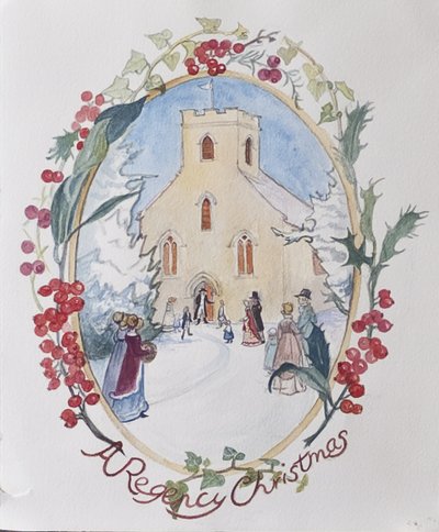 Regency Christmas, 2008 (wc no papel) de Caroline Hervey Bathurst