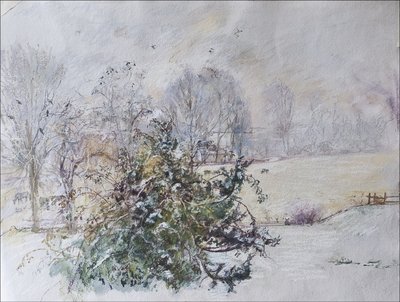 Inverno da Nossa Janela, 2009 (pastel e wc no papel) de Caroline Hervey Bathurst