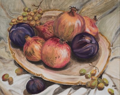 Autumn Fruits, 1992 (óleo sobre papel) de Carolyn Hubbard Ford