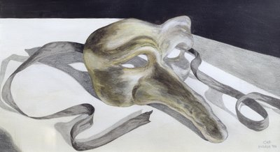 Máscara de carnaval II (lápis e aquarela sobre papel) de Carolyn Hubbard Ford