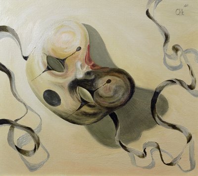 Carnaval Máscara I (óleo sobre papel) de Carolyn Hubbard Ford