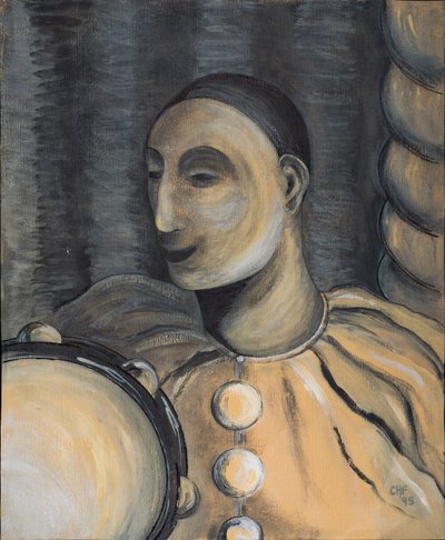 Palhaço com Tamborim, 1995 (acrílico sobre papel) de Carolyn Hubbard Ford