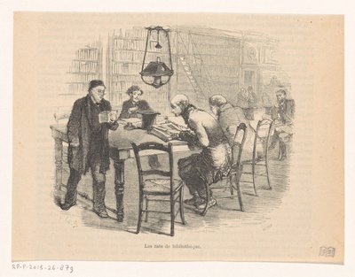 Sala de leitura de uma biblioteca Les rats de bibliothèque (título no objeto) de Carter