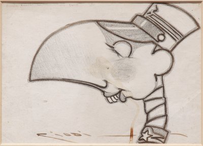 Soldado (tinta preta e carvão sobre papel) de Casimiro Jodi