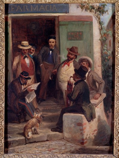 Notícias da guerra (óleo sobre tela de Casimiro Teja