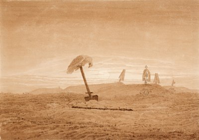 Paisagem com sepulturas, c. 1835-1837 de Caspar David Friedrich
