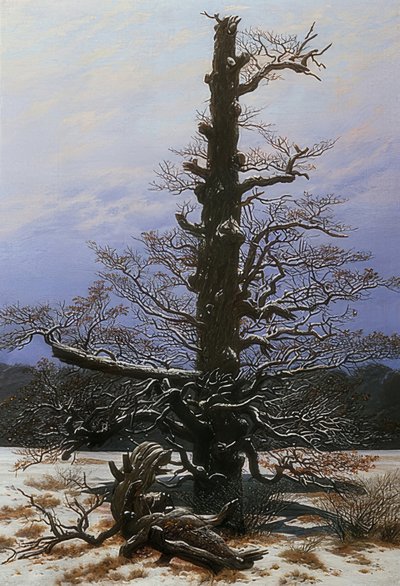Carvalho na neve. 1829 de Caspar David Friedrich