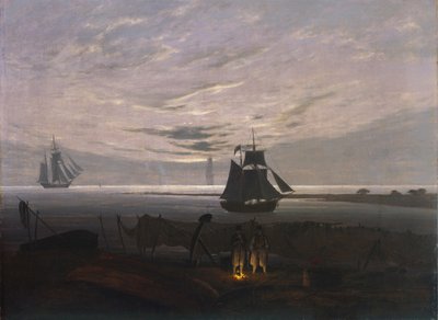 Noite no mar Báltico, 1831 de Caspar David Friedrich