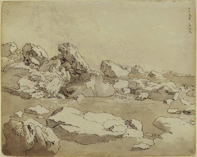 Estudos de rochas, blocos lado a lado de Caspar David Friedrich