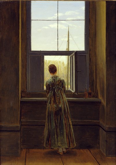 Mulher à janela de Caspar David Friedrich