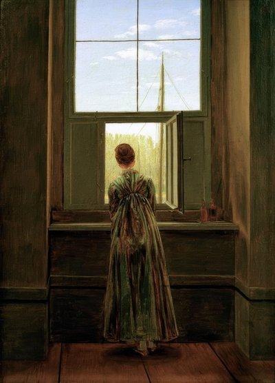 Mulher na janela de Caspar David Friedrich