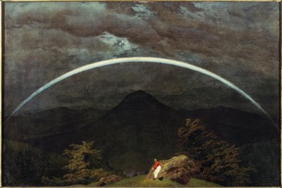 Paisagem montanhosa com arco-íris de Caspar David Friedrich