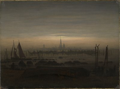 Greifswald ao luar de Caspar David Friedrich