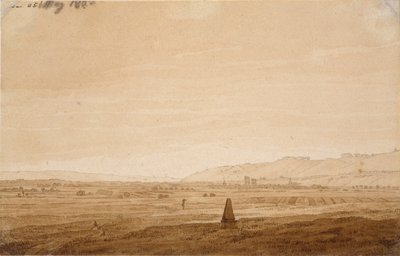Paisagem com um obelisco, 1803 de Caspar David Friedrich