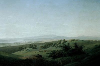 Paisagem com lago de Caspar David Friedrich