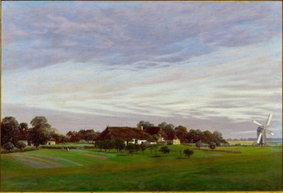 "" O país plano "" Arredores de Greifswald, Alemanha de Caspar David Friedrich