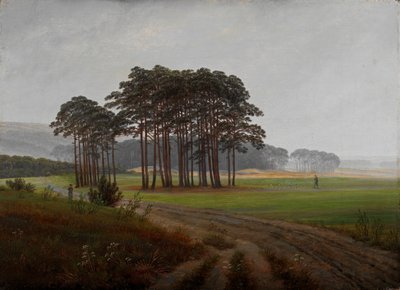 ""Moments de la journee : le midi"" (As horas do dia: O meio-dia) Peinture de Caspar David Friedrich (1774-1840) 1821-1822 - Óleo sobre tela Dim 22x30 cm Niedersaechsisches Landesmuseum, Hannover de Caspar David Friedrich