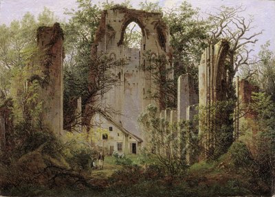 Ruína do mosteiro Eldena perto de Greifswald, ca 1825. de Caspar David Friedrich