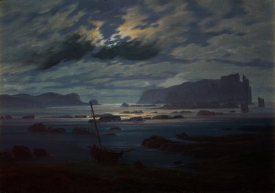 O Mar do Norte ao luar de Caspar David Friedrich