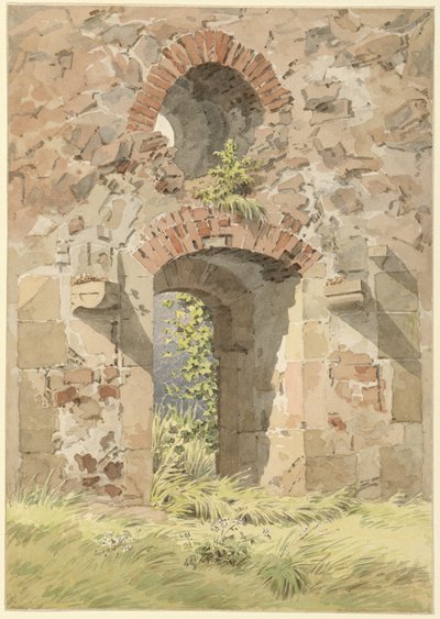 Ruína do Mosteiro da Santa Cruz, Meissen, 1824. de Caspar David Friedrich
