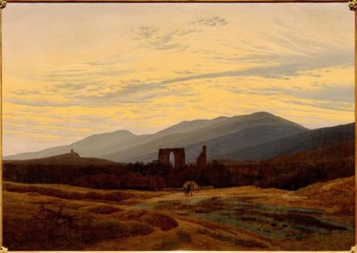 Ruína nas montanhas gigantes de Caspar David Friedrich