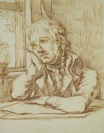 Autorretrato com braço apoiado de Caspar David Friedrich