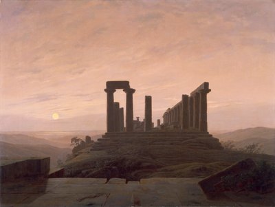 O Templo de Juno em Agrigento, de Caspar David Friedrich (1774-1840). de Caspar David Friedrich