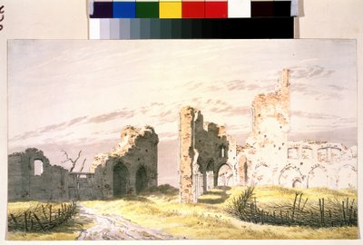"Um Mosteiro em Elden" Watercolour de Caspar David Friedrich (1774-1840) Museu Pushkin do século XIX Moscovo de Caspar David Friedrich