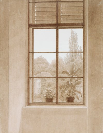 Janela que olha sobre o parque, 1810-1811. de Caspar David Friedrich