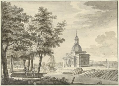 Vista do recém-construído Muiderpoort, 1771 de Caspar Jacobsz. Philips