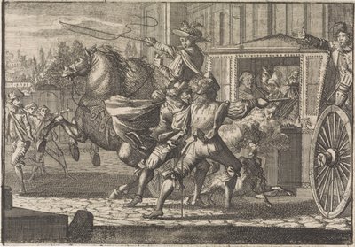 Ataque a Nicolau Monteiro, Prior de Cedofeita, nas ruas de Roma de Caspar Luyken (attributed to)