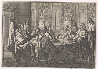 Negociações durante a Paz de Münster, 1648 de Caspar Luyken (attributed to)