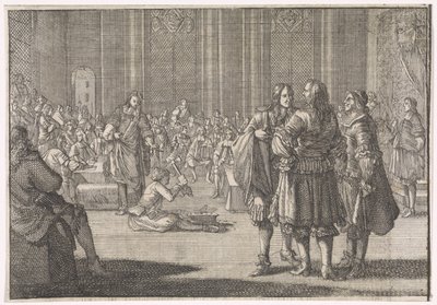 O selo nacional da Inglaterra é quebrado na Câmara dos Lordes, 1646 de Caspar Luyken (attributed to)